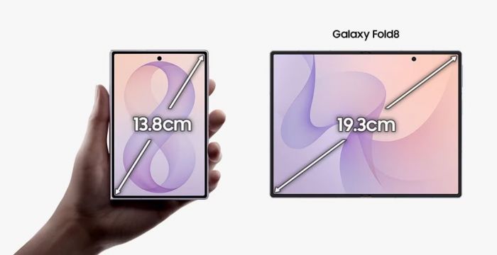 Смартфон Samsung Galaxy Fold 8 5G (F971) 7.6"/5.5" 12/256ГБ, 1SIM, 4800мА•год, лавандовий