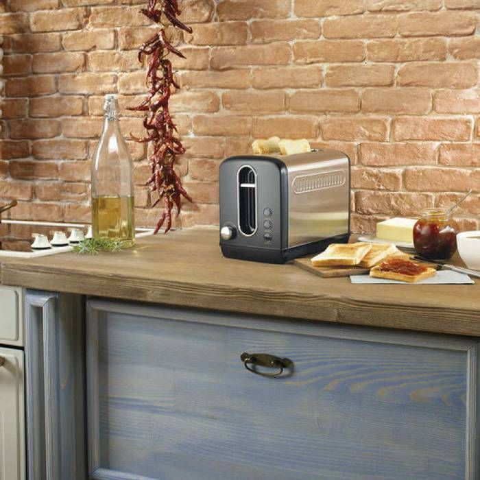 Тостер Gorenje, 950Вт, функц. розморожування, автовідключення, пластик + металл, чорний
