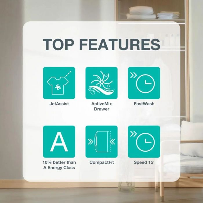 Пральна машина Gorenje фронтальна, 9кг, 1400, A++, 47см, дисплей, інвертор, пара, білий