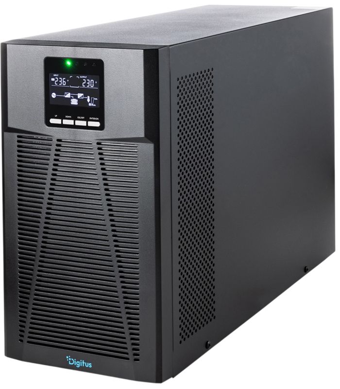 Джерело безперебійного живлення DIGITUS 3000VA/3000W, Tower, LCD, RJ45, RS232, USB, 8xC13+1xC19
