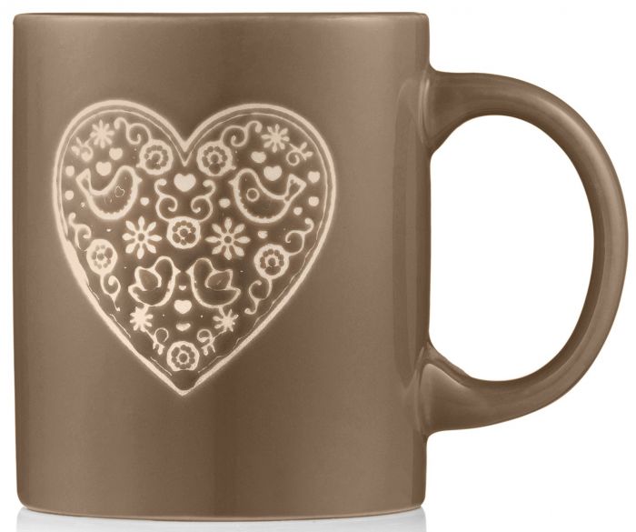 Чашка ARDESTO Heart, 320мл, кераміка, сірий