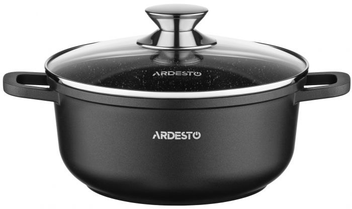 Каструля зі скляною кришкою ARDESTO Gemini Lazio, 3.2л, алюміній, чорний