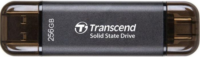 Портативний SSD Transcend  256GB USB 3.1 Gen 2 Type-A + Type-C ESD310 Чорний