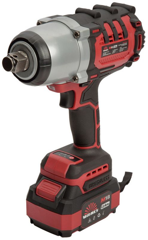 Гайковерт ударний акумуляторний Vitals Master AT 18100c BL Kit 18В 2х4А·год до 2500об/хв 3500уд/хв 1000Нм квадрат 3/4" ЗП та кейс 4.6кг