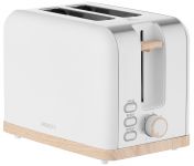 Тостер ARDESTO Wood Modern, 800Вт, метал, 2 слоти, білий