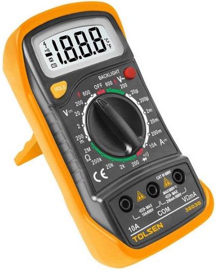 Мультиметр цифровий Tolsen, 0-600В,  LCD-дисплей з підсвіткою