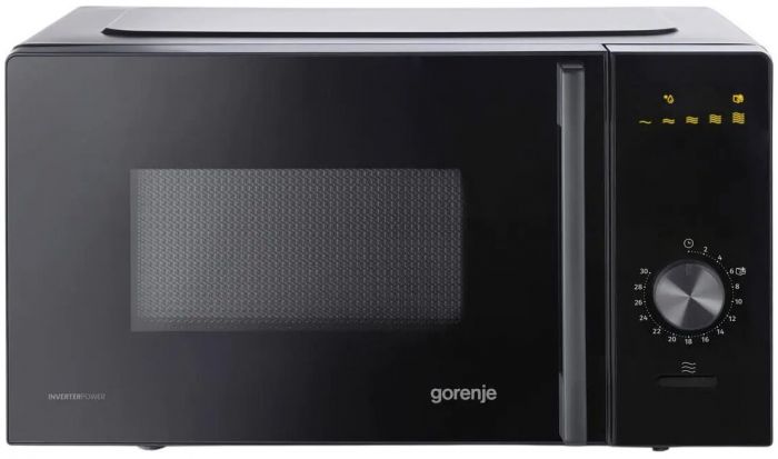 Мікрохвильова піч Gorenje, 20л, мех. керув., 700Вт, гриль, інвертор, чорний