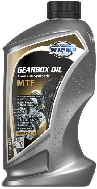 Олива трансмісійна MPM Premium Synthetic MTF 75W-80 GL-5 1л (18001MTF)