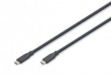 Кабель DIGITUS USB-C заряджання/синхронізації, USB 4.0 Gen 2, 20G, 240W, 8K, силіконовий, 2м, чорний