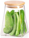 Банка для зберігання ARDESTO Midori 700мл, скло, бамбук, конусна, прозорий
