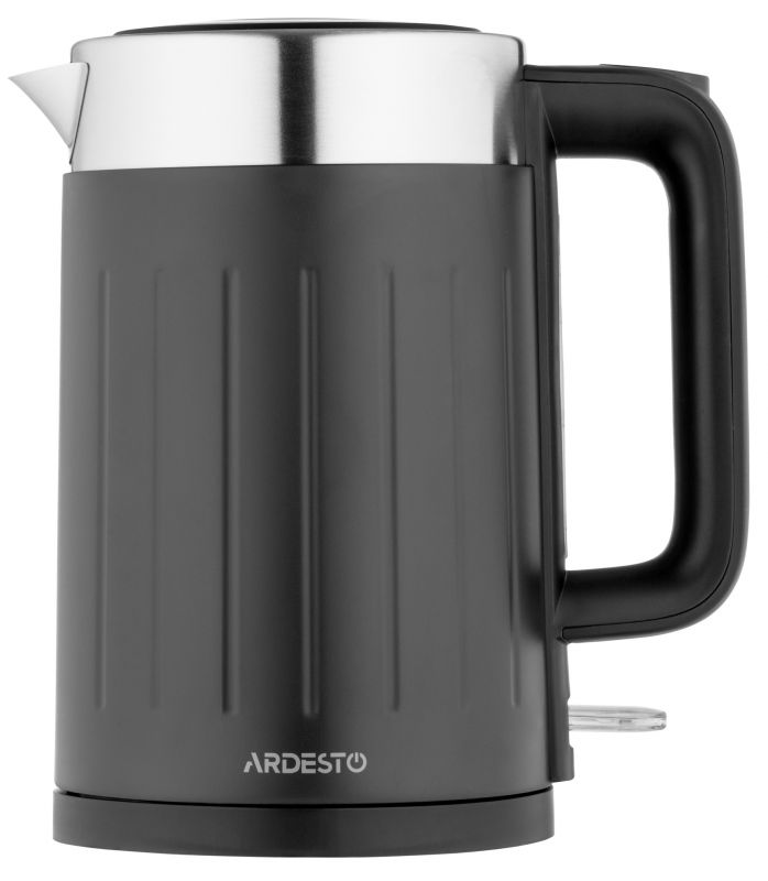 Електрочайник ARDESTO 1.7л, Strix, подвійні стінки, чорний матовий
