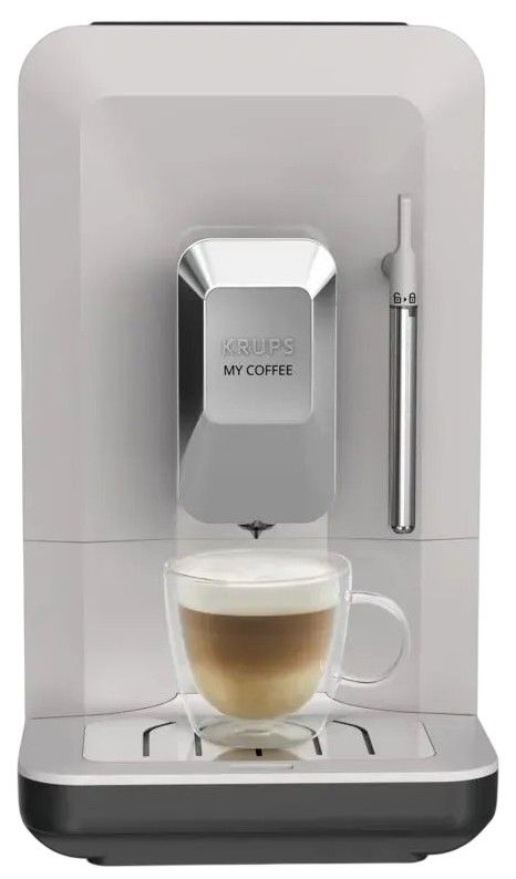 Кавомашина Krups My Coffee+ 1.5л, зерно, ОLED дисплей, авторецептів - 3, метал, сірий