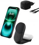 Зарядний пристрій бездротовий Belkin UltraCharge 2в1 Foldable Magnetic Charging 25Вт, чорний