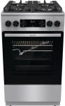 Плита Gorenje комбінована, 70л, 50x60см, дисплей, IconLed, газ на склі, чавун, нерж