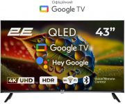 Телевізор 43" 2E QLED 4K 60Hz Smart Google TV Black