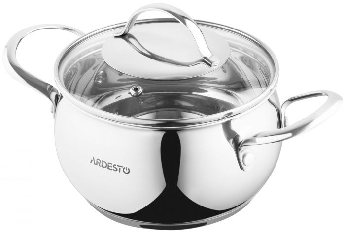 Каструля зі скляною кришкою ARDESTO Gemini Liguria, 2.2л, нержавіюча сталь