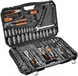 Набір інструментів Neo Tools, 1/2", 1/4", 3/8", CrV, кейс, 233шт