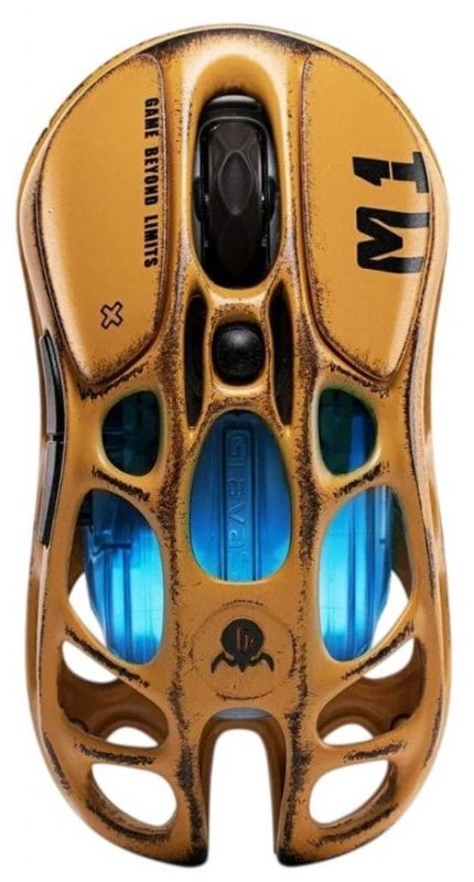 Миша GravaStar Mercury M1 Pro, magnesium alloy body, BT/WL/USB-A, RGB, Battle-Worn Yellow