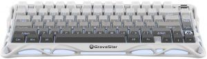 Клавіатура механічна GravaStar Mercury K1 80keys, GravaStar x Kailh Cheery Pink, EN, BT/WL/USB, білий