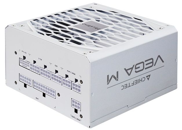 Блок живлення CHIEFTEC Vega M (1000W), >90%, 80+ Gold, 135мм FDB, 1xMB 24pin(20+4), 2xCPU 8pin(4+4), 3xMolex, 6xSATA, 4xPCIe 8pin(6+2), 1xPCIe GEN5 16pin, Fully Modular, White