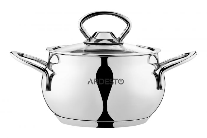 Каструля зі скляною кришкою ARDESTO Black Mars, 1.1л, нержавіюча сталь