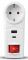 Адаптер мережевий 2E 1xТипF, 16A, 1xUSB-A, 1xUSB-C, білий