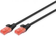 Патч-корд DIGITUS CAT 6 UTP, 0.5м, AWG 26/7, Cu, LSZH, чорний