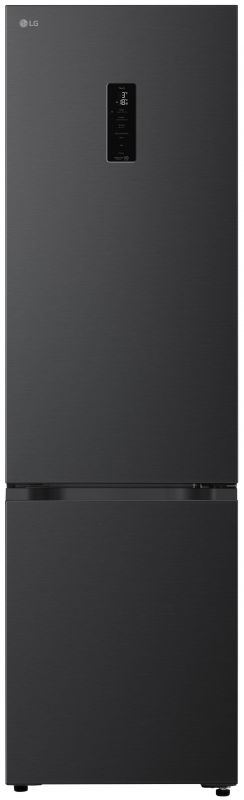 Холодильник LG з нижн. мороз., 203x60х68, холод.відд.-262л, мороз.відд.-113л, 2дв., E, NF, інв., диспл зовн., зона св-ті, чорний