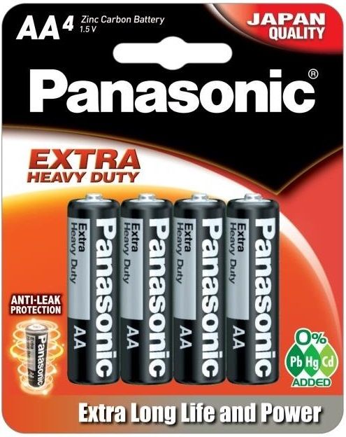 Батарейка Panasonic Extra Heavy Duty вугільно-цинкова AA(R6) блістер, 4 шт.