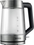 Електрочайник Gorenje 1.7л, 2,200 Вт, strix контроль, скло, нерж
