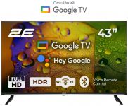 Телевізор 43" 2E LED FHD 60Hz Smart Google TV Black