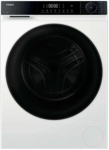 Прально-сушильна машина Haier фронтальна, 8(5)кг, 1400, A, 46.2см, дисплей, пара, інвертор, люк чорний, білий