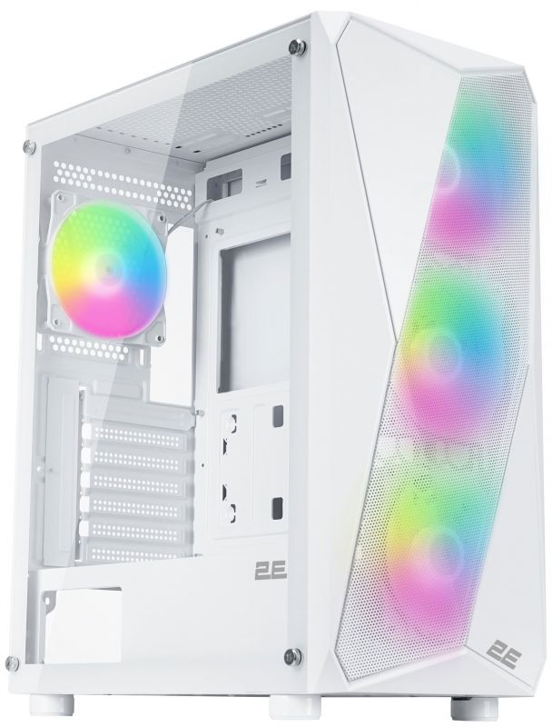 Корпус 2E GAMING Aruba G3313W, без БЖ 1xUSB3.0, 2xUSB2.0, 5x120мм ARGB, VGA 330мм, LCS ready, HUB, TG Side Panel, ATX, білий