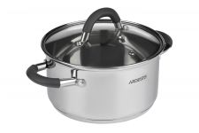 Каструля зі скляною кришкою ARDESTO Gemini Salerno, 1.2л, нержавіюча сталь, силікон