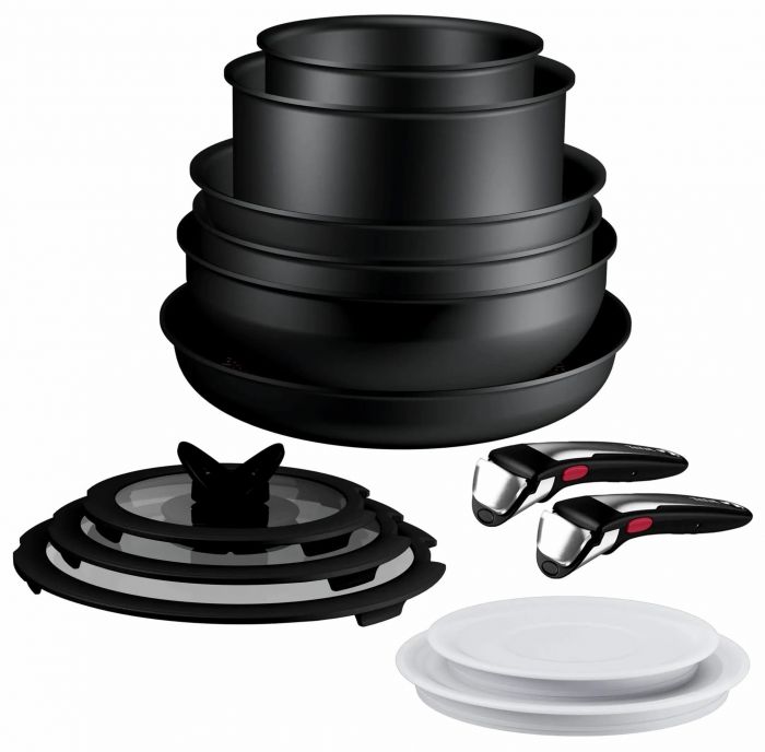 Набір посуду Tefal Ingenio Excellence+, 13 предметів, алюміній, нержавіюча сталь, бакеліт, чорний