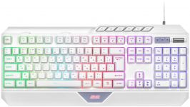 Клавіатура мембранна 2E GAMING KG315 110key, USB-A, EN/UA, RGB, білий