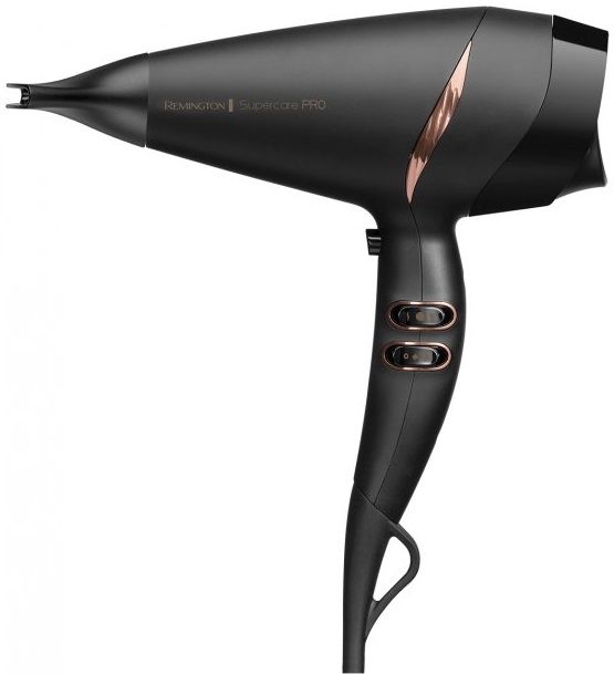 Фен Remington Supercare PRO 2200 AC motor, 2200Вт, 3 режими, дифузор, іоніз-я, хол. обдув, чорний