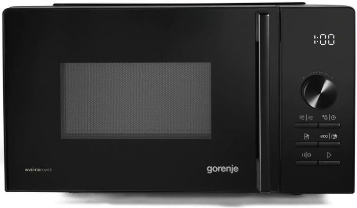 Мікрохвильова піч Gorenje, 20л, електр. керув., 800Вт, гриль, дисплей, 20 програм, інвертор, чорний