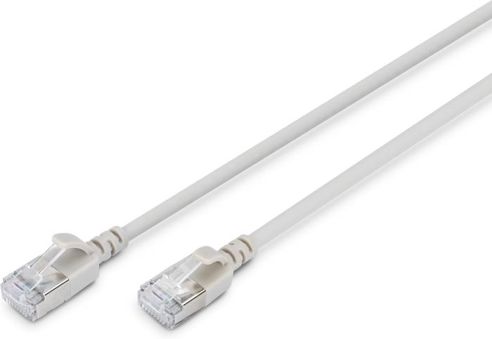 Патч-корд DIGITUS CAT 6a F-FTP Slim, 0,5 м, AWG 32/7, Cu, LSZH, сірий