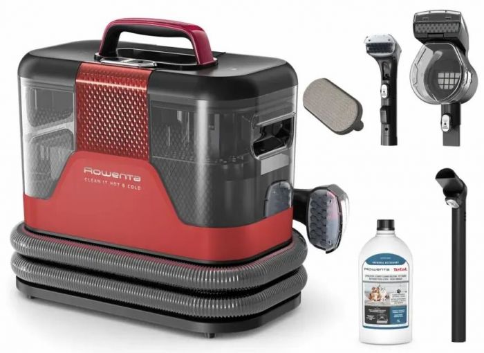 Пилосос Rowenta миючий Clean It Hot & Cold, 1150Вт, конт пил -1,5л, вода -2,3л, 13500 Па, 2 насадки, чорно-червоний