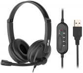 Гарнітура ПК стерео On-ear 2E CH12 USB, omni-mic, 2м, чорний
