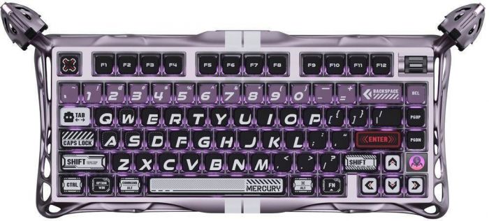 Клавіатура магнітна GravaStar Mercury V75 Pro 80keys, GravaStar x Gateron Jade Gaming, USB-A, 8k, RGB, Iron Purple