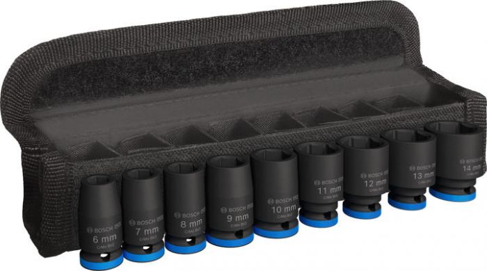 Набір ударних торцевих головок Bosch Professional Standart 9шт 1/4" 25мм