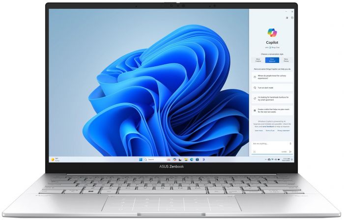 Ноутбук ASUS Zenbook 14 UX3405CA-ST782X 14" 3K OLED, Intel Ultra 9 285H, 32GB, F1TB, UMA, Win11P, Сріблястий