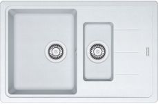 Мийка кухонна Franke Basis, фраграніт, прямокутник, з крилом, 780х500х200мм, чаша - 2, накладна, BFG 651-78, білий