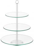 Блюдо 3-х ярусне Ardesto Gemini, 30х30х38.5см, скло, нержавіюча сталь, прозорий