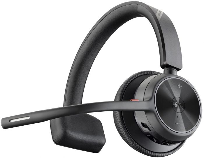 Гарнітура комп'ютерна моно On-ear Poly Voyager 4310-M з адаптером BT700, USB-A, Bluetooth, всеспрямований, Acoustic fence, сертифікат Microsoft Teams, чорний