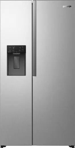 Холодильник SBS Gorenje, 179х62х91см, 2 двері, 347(181)л, А+, NF+, Інв., Зона св-ті, диспенсер, Внутр. Диспл, нерж