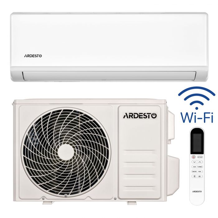 Кондиціонер Ardesto CoolAir 25м2 on/off 9000BTU 2.5кВт A/A -7°С Wi-Fi R32 білий