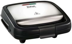 Сендвічмейкер Tefal Croc Time 700Вт, 1 пластина-гриль, корпус-пластик, чорно-сріблястий